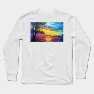 Sailboat at sunset Long Sleeve T-Shirt